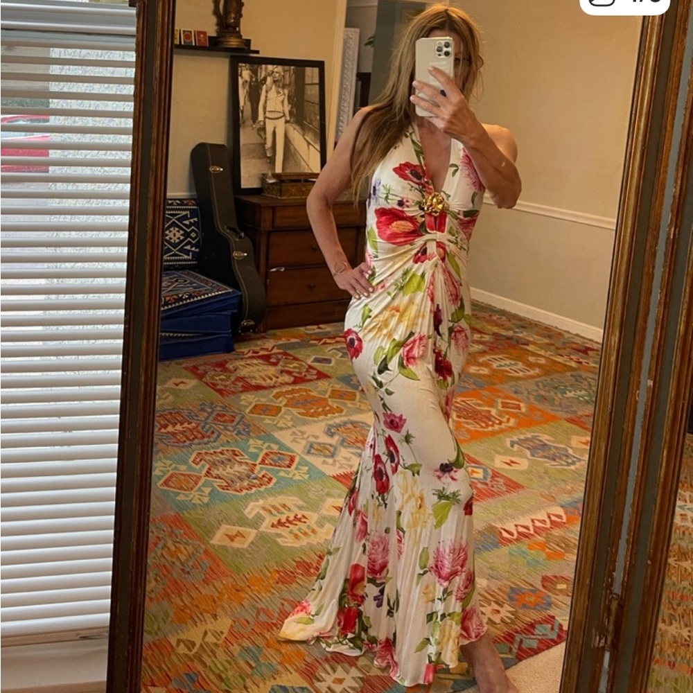 Roberto Cavalli Floral Print Maxi Dress